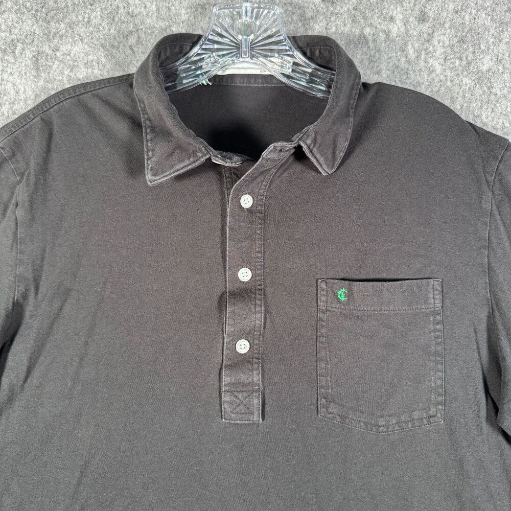 Criquet Shirt Mens Size Large Black Slim Fit Polo Flawed Bleach Stains